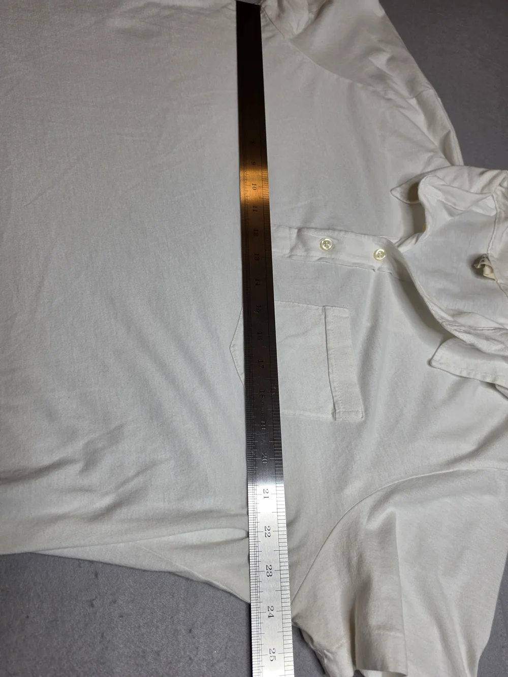 Ralph Lauren Off-White Cotton Polo with Chest Pocket XL‎